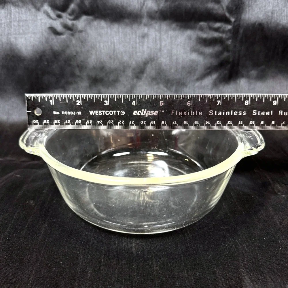Vintage 4pc Fire-King Clear Glass Baking Casserole Set 1 - 1qt & 3 - 8oz Pieces